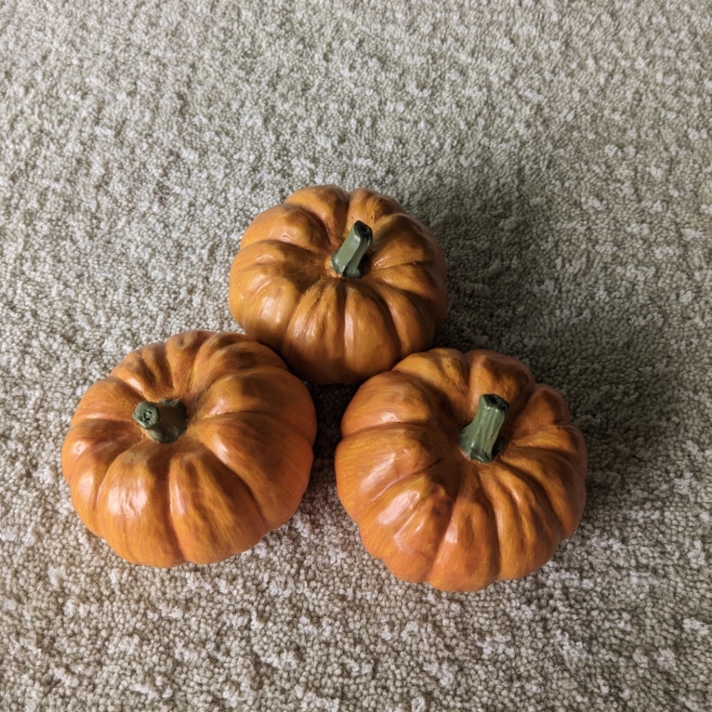Set of THREE fall pumpkins for decoration